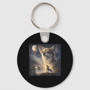 Chihuahua Howling to The Moon Chihuahua Mum Silly Key Ring