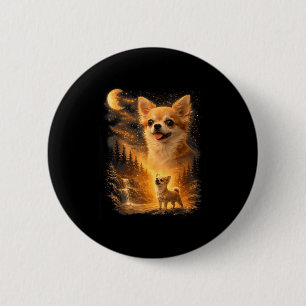 Chihuahua howling to the moon vintage 90s funny 6 cm round badge