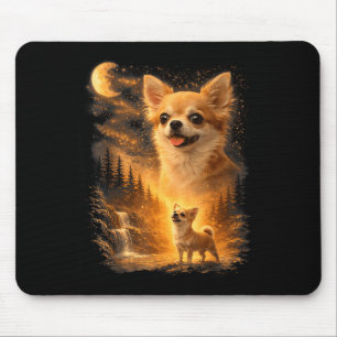 Chihuahua howling to the moon vintage 90s funny pe mouse pad
