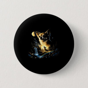 Chihuahua howling to the moon vintage funny 6 cm round badge