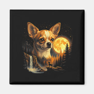 Chihuahua Howling To The Moon Vintage Funny Chihua Magnet