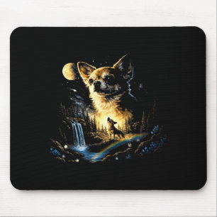 Chihuahua Howling To The Moon Vintage Funny Chihua Mouse Pad