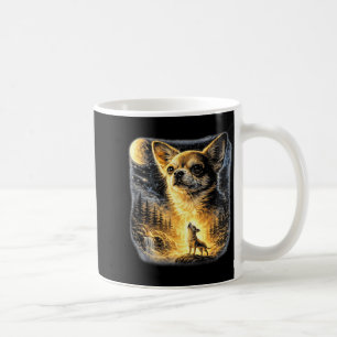 Chihuahua howling to the moon vintage funny coffee mug