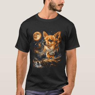 Chihuahua howling to the moon vintage funnyChihuah T-Shirt