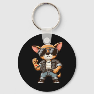 Chihuahua I Love Dad Funny Dog Tattoo Key Ring