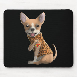 Chihuahua I Love Mum Tattoo Dog Shirt Funny Mother Mouse Pad