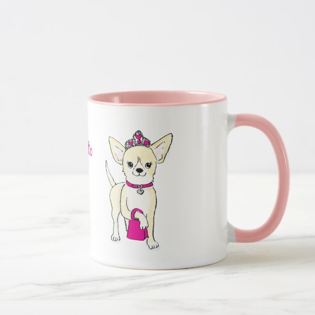 Chihuahua in a tiara personalized mug (Right)