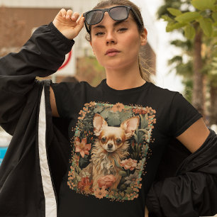 Chihuahua in a William Morris vintage garden T-Shirt