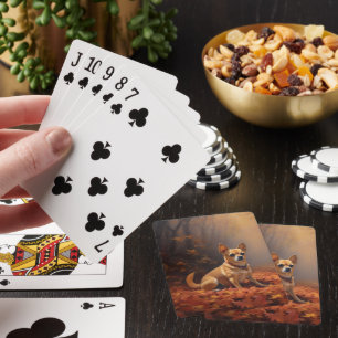 Chihuahua in Autumn Leaves Fall Inspire Playing Cards