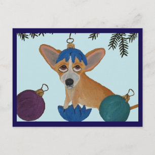 Chihuahua in broken Christmas ornament Postcard