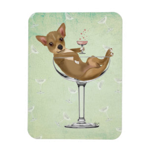 Chihuahua in Cocktail Glass Magnet