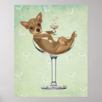 Chihuahua in Cocktail Glass