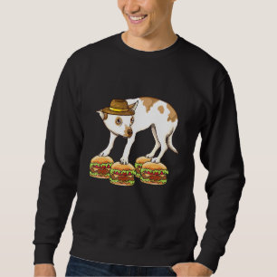 Chihuahua In Hat Balancing On Hamburgers Dank Meme Sweatshirt