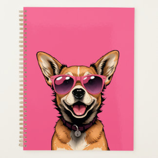 Chihuahua in sunglasses Planner - Pink