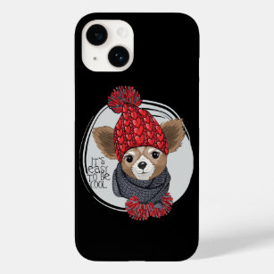 Chihuahua Knitted Hat Winter  Case-Mate iPhone 14 Case