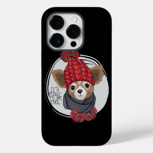 Chihuahua Knitted Hat Winter  Case-Mate iPhone 14 Pro Case