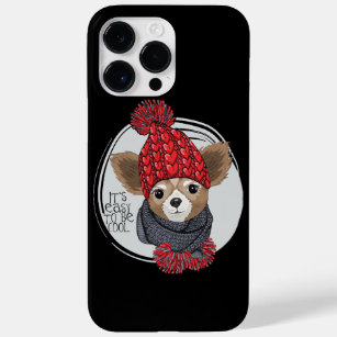 Chihuahua Knitted Hat Winter  Case-Mate iPhone 14 Pro Max Case