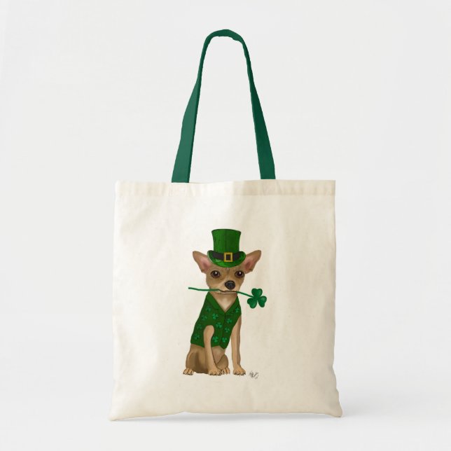 Chihuahua Leprechaun Tote Bag (Front)