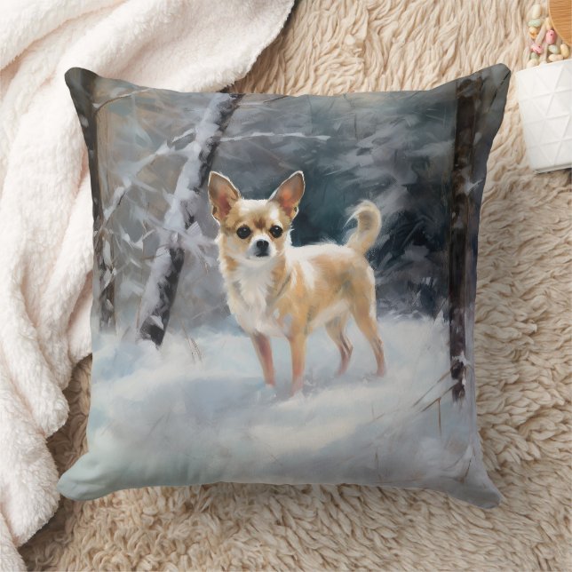Chihuahua  Let It Snow Christmas Cushion (Blanket)