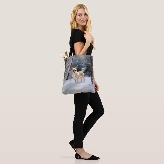 Chihuahua  Let It Snow Christmas Tote Bag (On Model)