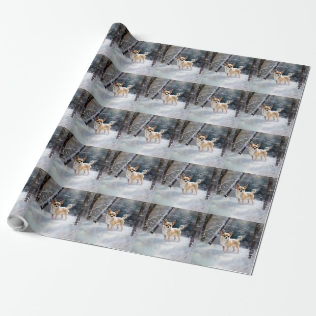 Chihuahua  Let It Snow Christmas Wrapping Paper (Unrolled)