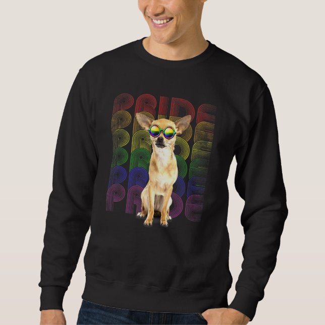 Chihuahua Lgbt Q Flag Gay Pride Lesbian Dog Lgbt M Sweatshirt (Front)