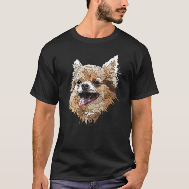 Chihuahua Long Hair  Chihuahua Long Haired Chiwawa T-Shirt (Front)