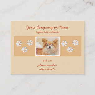Chihuahua Long-Haired Dog Painting Original Art Business Card