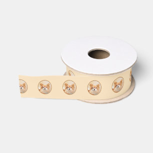 Chihuahua Long-Haired Dog Painting Original Art Grosgrain Ribbon