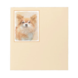 Chihuahua Long-Haired Dog Painting Original Art Notepad