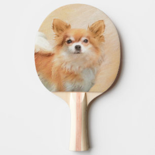 Chihuahua Long-Haired Dog Painting Original Art Ping Pong Paddle