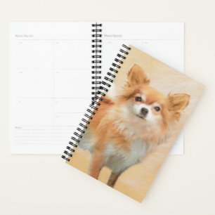 Chihuahua Long-Haired Dog Painting Original Art Planner