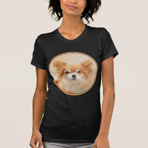 Chihuahua Long-Haired Dog Painting Original Art T-Shirt