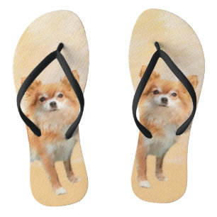 Chihuahua Long-Haired Dog Painting Original Art Thongs