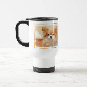 Chihuahua Long-Haired Dog Painting Original Art Travel Mug