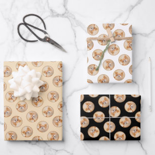 Chihuahua Long-Haired Painting Original Dog Art Wrapping Paper Sheet