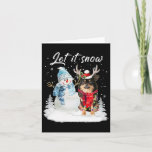 Chihuahua Long Haired Santa Dog Christmas Snowman  Card<br><div class="desc">Chihuahua Long Haired Santa Dog Christmas Snowman Xmas 1</div>