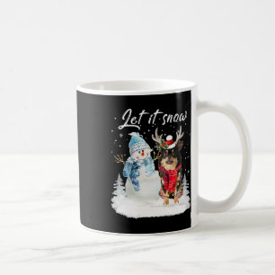 Chihuahua Long Haired Santa Dog Christmas Snowman Coffee Mug