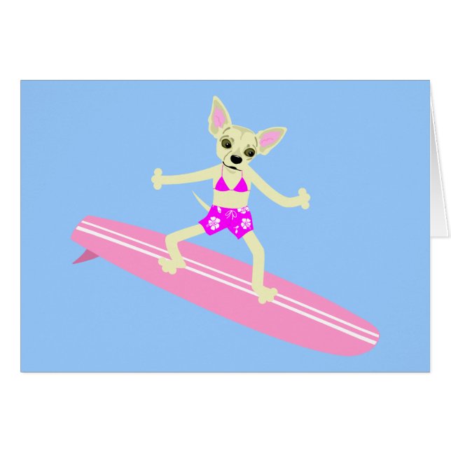 Chihuahua Longboard Surfer Girl (Front Horizontal)