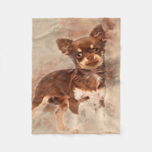 Chihuahua looking at camer_Dog Lover Fleece Blanket