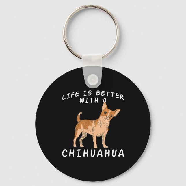 Chihuahua Love Chiuaua Dog Mum Lovers Saying Chiwa Key Ring (Front)