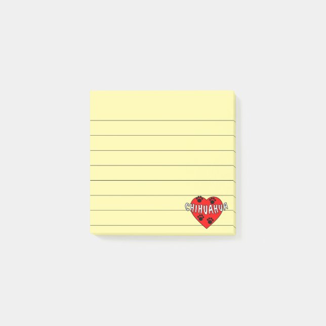 Chihuahua Love Lined 3x3 Post-it Notes (Front)