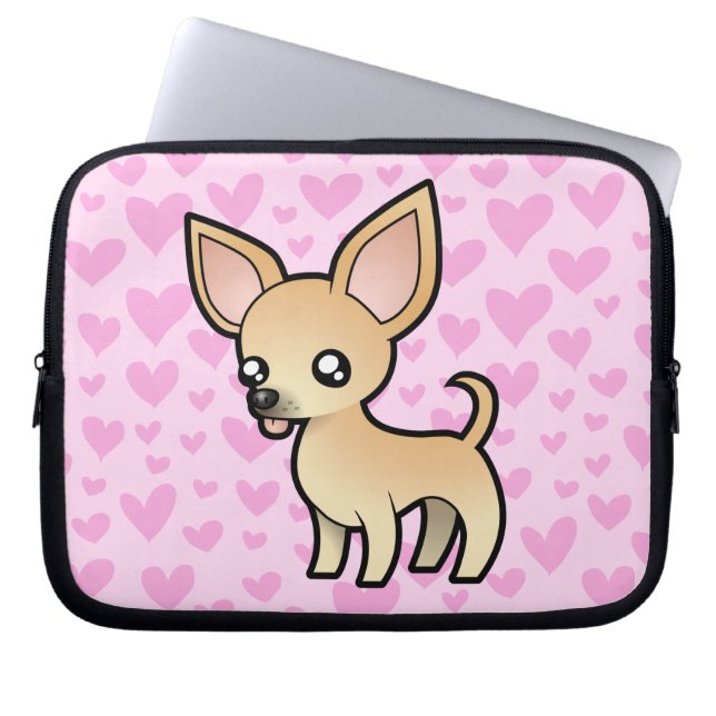 Chihuahua Love (smooth coat) Laptop Sleeve (Front)