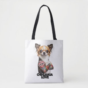 CHIHUAHUA LOVE tattoo artist mum tat ink pet dog  Tote Bag