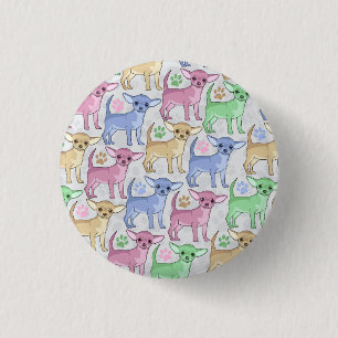 Chihuahua Lover Colourful Pattern 3 Cm Round Badge