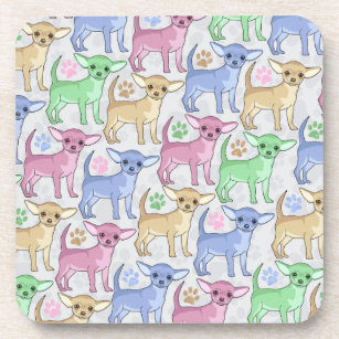 Chihuahua Lover Colourful Pattern Coaster
