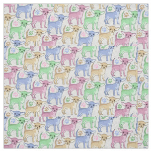 Chihuahua Lover Colourful Pattern Fabric