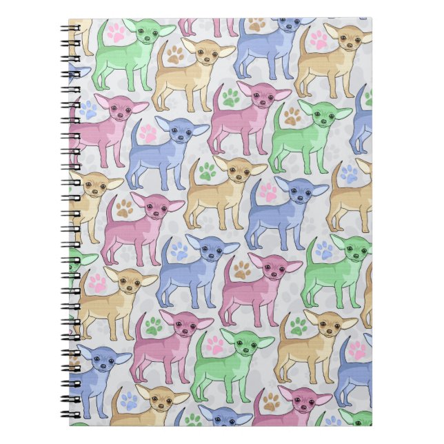 Chihuahua Lover Colourful Pattern Notebook (Front)