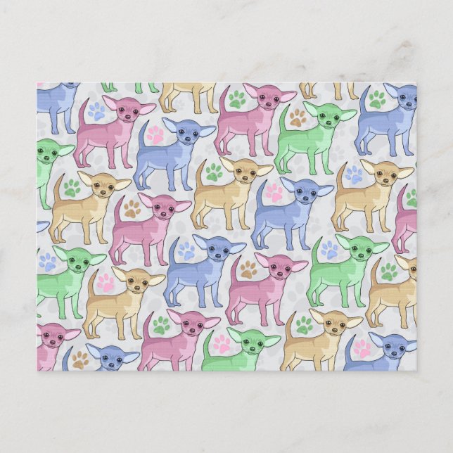 Chihuahua Lover Colourful Pattern Postcard (Front)