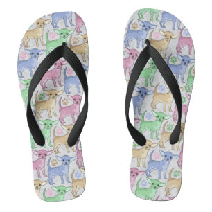 Chihuahua Lover Colourful Pattern Thongs
